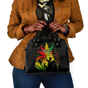 Afro Jamaica Legend Bob Shoulder Handbag Lion With Cannabis Leaf Pattern LT14