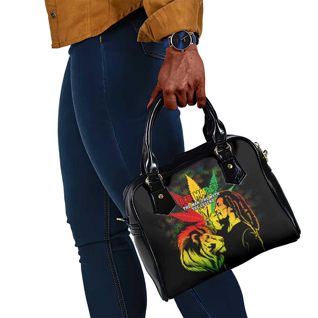 Afro Jamaica Legend Bob Shoulder Handbag Lion With Cannabis Leaf Pattern LT14