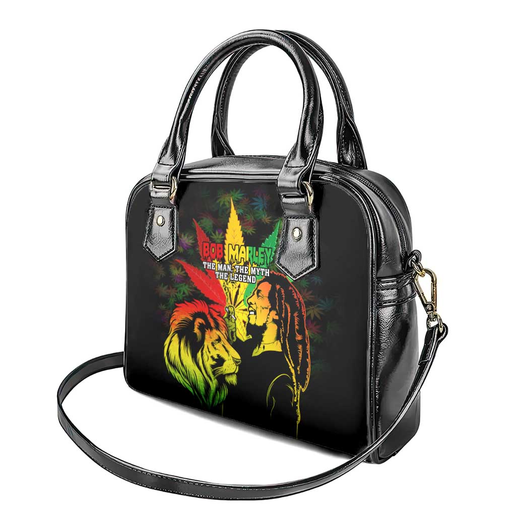Afro Jamaica Legend Bob Shoulder Handbag Lion With Cannabis Leaf Pattern LT14