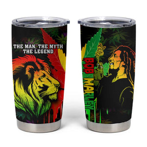 Afro Jamaica Legend Bob Tumbler Cup Lion With Cannabis Leaf Pattern