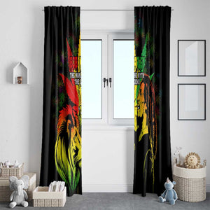 Afro Jamaica Legend Bob Window Curtain Lion With Cannabis Leaf Pattern