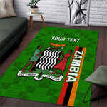Personalised Zambia Independence Day Area Rug Kente Pattern
