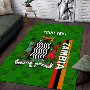 Personalised Zambia Independence Day Area Rug Kente Pattern