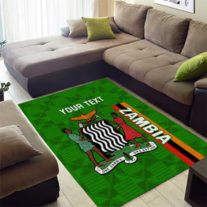 Personalised Zambia Independence Day Area Rug Kente Pattern