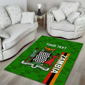 Personalised Zambia Independence Day Area Rug Kente Pattern