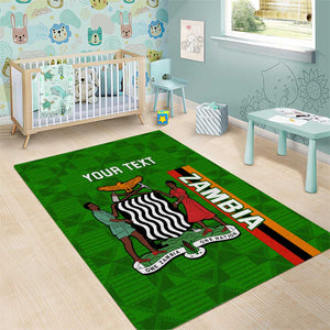 Personalised Zambia Independence Day Area Rug Kente Pattern