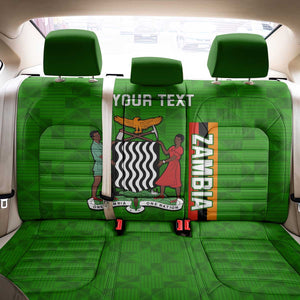 Personalised Zambia Independence Day Back Car Seat Cover Kente Pattern