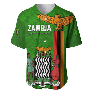 Personalised Zambia Independence Day Baseball Jersey Kente Pattern