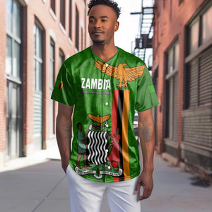 Personalised Zambia Independence Day Baseball Jersey Kente Pattern