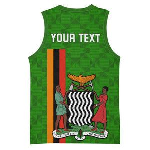 Personalised Zambia Independence Day Basketball Jersey Kente Pattern LT14