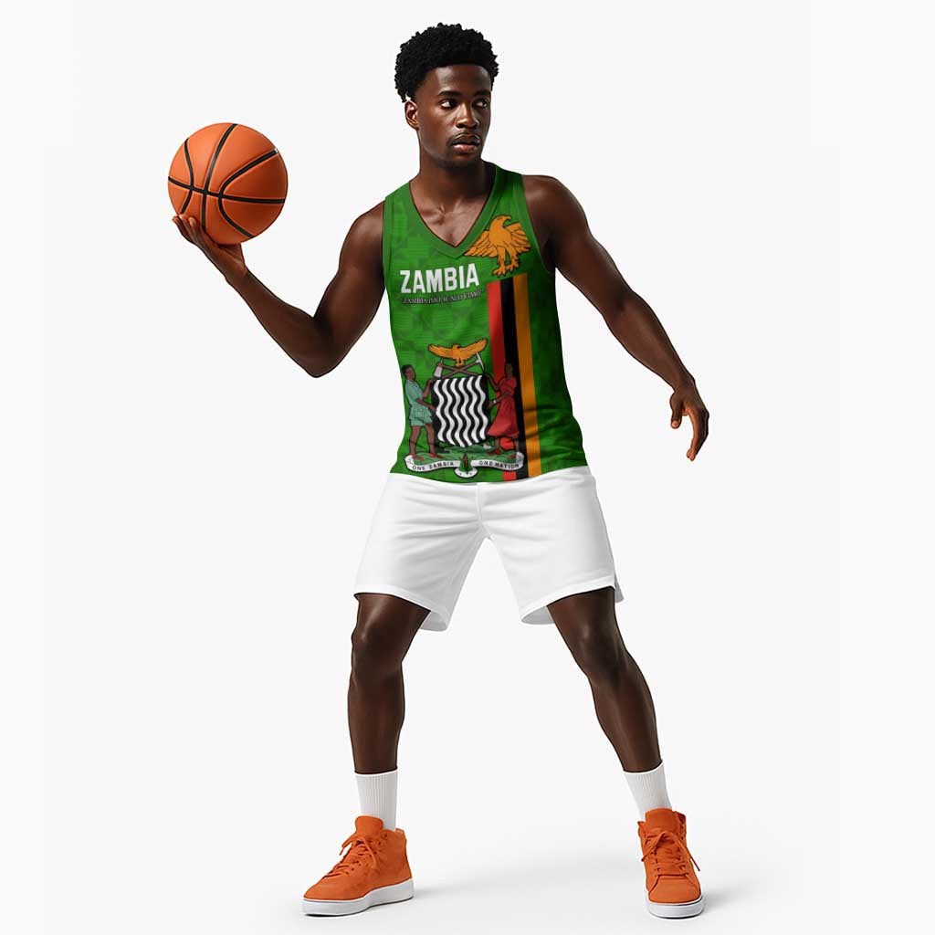 Personalised Zambia Independence Day Basketball Jersey Kente Pattern LT14