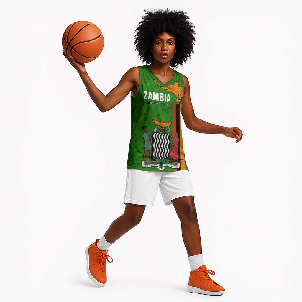 Personalised Zambia Independence Day Basketball Jersey Kente Pattern LT14