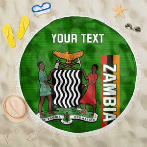 Personalised Zambia Independence Day Beach Blanket Kente Pattern