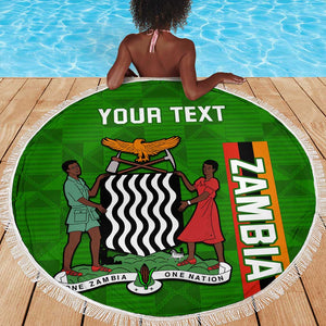 Personalised Zambia Independence Day Beach Blanket Kente Pattern