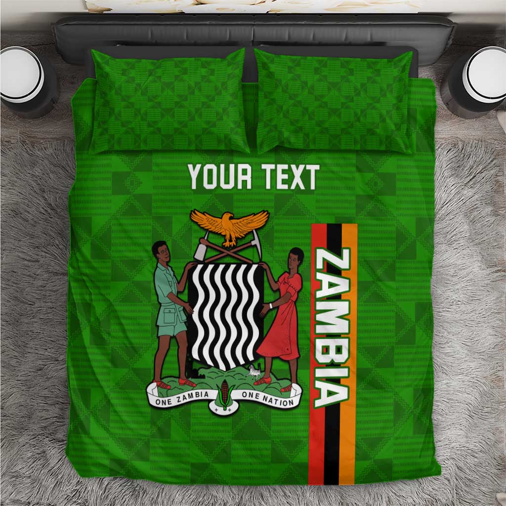 Personalised Zambia Independence Day Bedding Set Kente Pattern