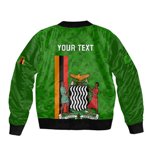 Personalised Zambia Independence Day Bomber Jacket Kente Pattern