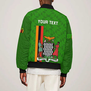 Personalised Zambia Independence Day Bomber Jacket Kente Pattern