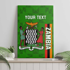 Personalised Zambia Independence Day Canvas Wall Art Kente Pattern