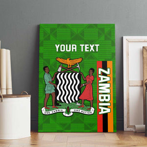 Personalised Zambia Independence Day Canvas Wall Art Kente Pattern