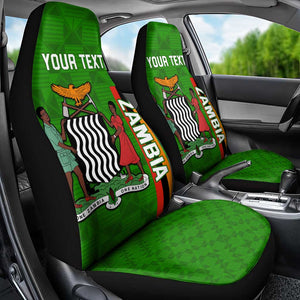 Personalised Zambia Independence Day Car Seat Cover Kente Pattern