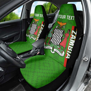 Personalised Zambia Independence Day Car Seat Cover Kente Pattern