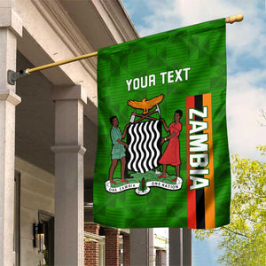 Personalised Zambia Independence Day Garden Flag Kente Pattern