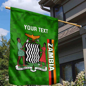 Personalised Zambia Independence Day Garden Flag Kente Pattern