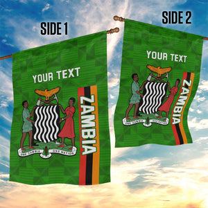 Personalised Zambia Independence Day Garden Flag Kente Pattern