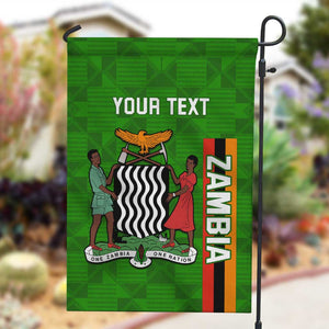 Personalised Zambia Independence Day Garden Flag Kente Pattern