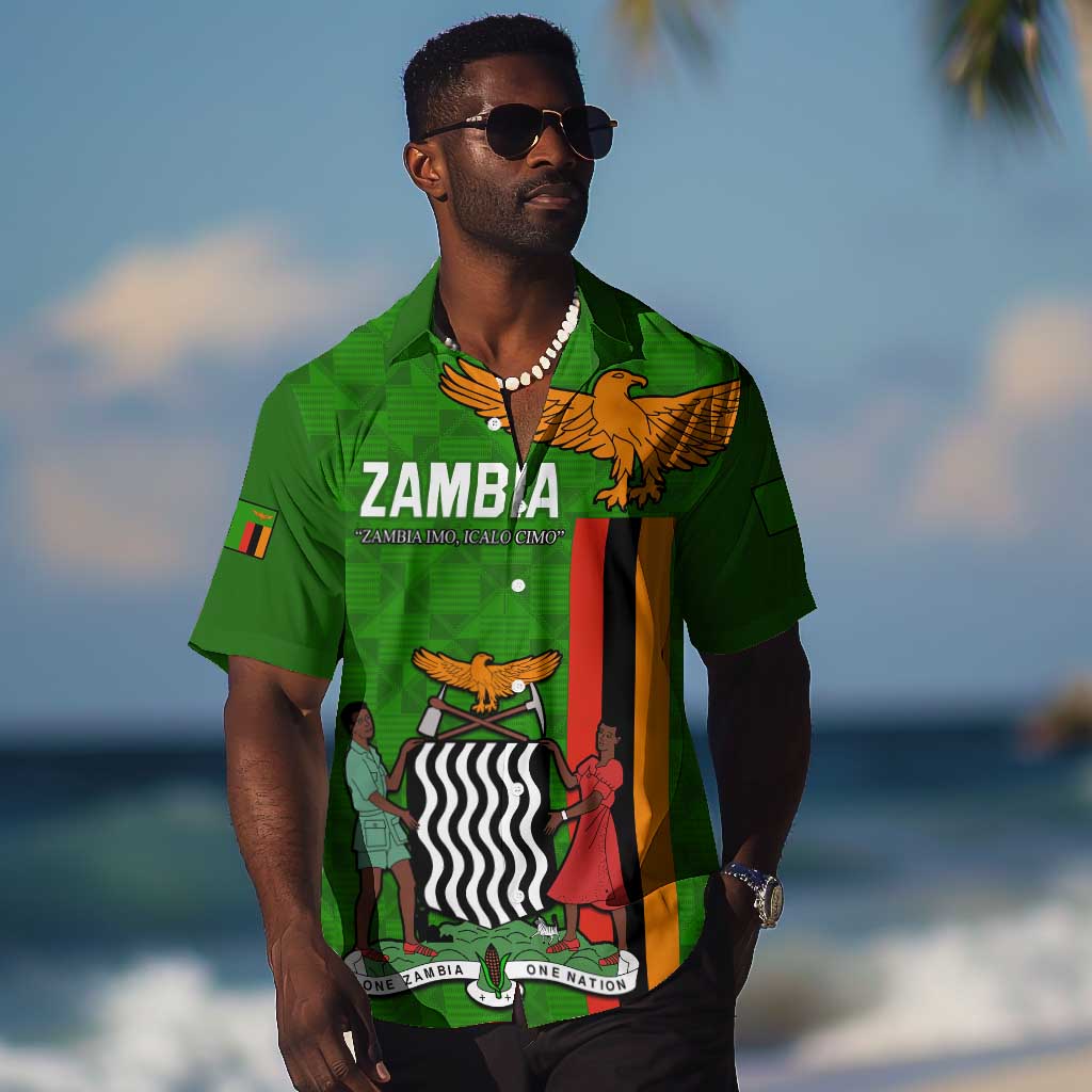 Personalised Zambia Independence Day Hawaiian Shirt Kente Pattern