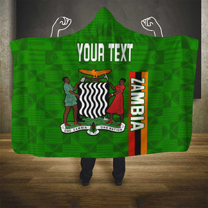 Personalised Zambia Independence Day Hooded Blanket Kente Pattern