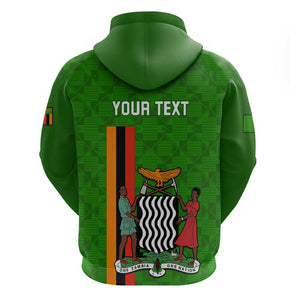 Personalised Zambia Independence Day Hoodie Kente Pattern