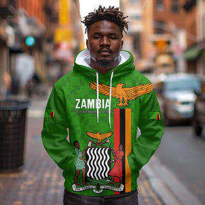 Personalised Zambia Independence Day Hoodie Kente Pattern