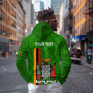 Personalised Zambia Independence Day Hoodie Kente Pattern