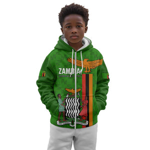 Personalised Zambia Independence Day Kid Hoodie Kente Pattern