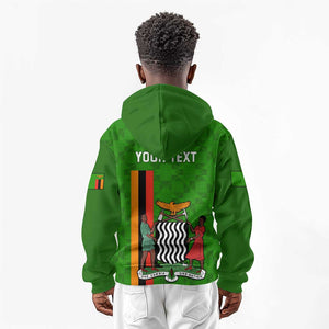 Personalised Zambia Independence Day Kid Hoodie Kente Pattern