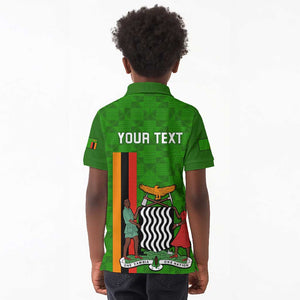 Personalised Zambia Independence Day Kid Polo Shirt Kente Pattern