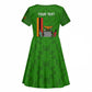 Personalised Zambia Independence Day Kid Short Sleeve Dress Kente Pattern