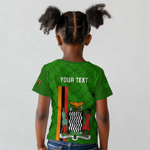 Personalised Zambia Independence Day Kid T shirt Kente Pattern