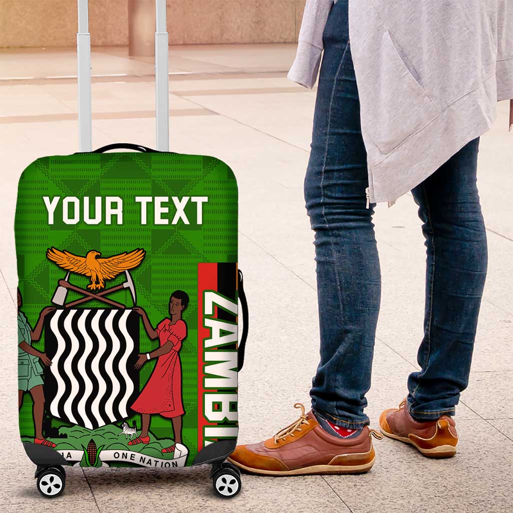 Personalised Zambia Independence Day Luggage Cover Kente Pattern