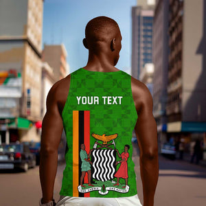 Personalised Zambia Independence Day Men Tank Top Kente Pattern