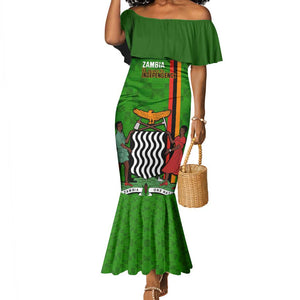 Personalised Zambia Independence Day Mermaid Dress Kente Pattern