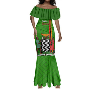 Personalised Zambia Independence Day Mermaid Dress Kente Pattern