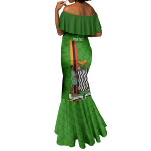 Personalised Zambia Independence Day Mermaid Dress Kente Pattern