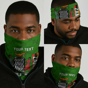 Personalised Zambia Independence Day Neck Gaiter Kente Pattern LT14