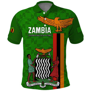 Personalised Zambia Independence Day Polo Shirt Kente Pattern