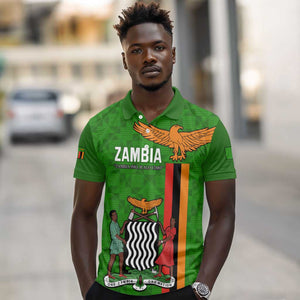 Personalised Zambia Independence Day Polo Shirt Kente Pattern