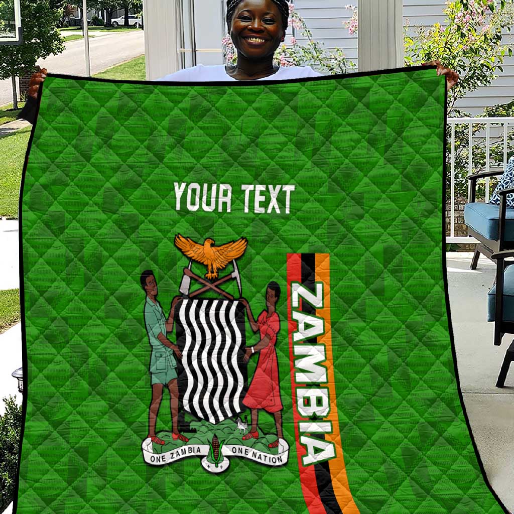 Personalised Zambia Independence Day Quilt Kente Pattern