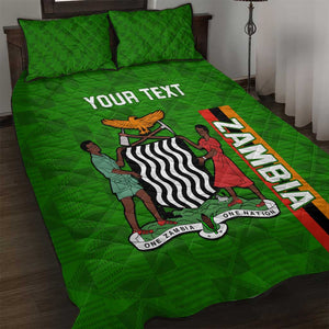 Personalised Zambia Independence Day Quilt Bed Set Kente Pattern