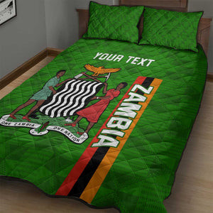 Personalised Zambia Independence Day Quilt Bed Set Kente Pattern